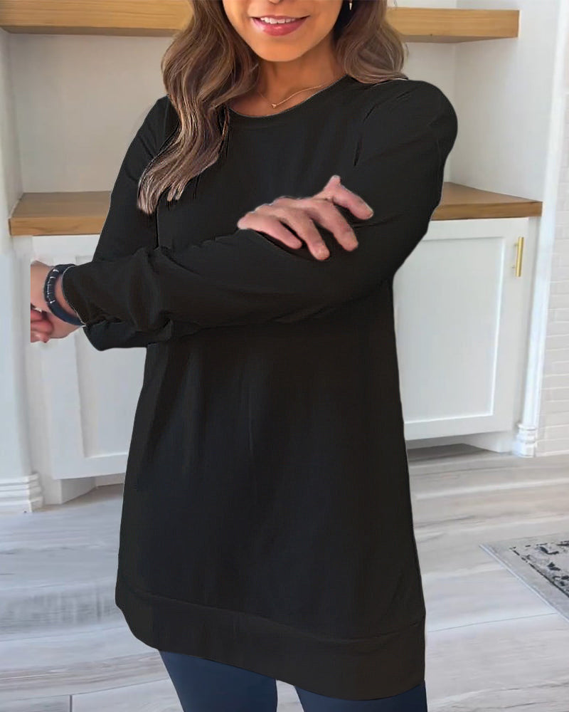 Classic Long Sleeve Plain Sweatshirt