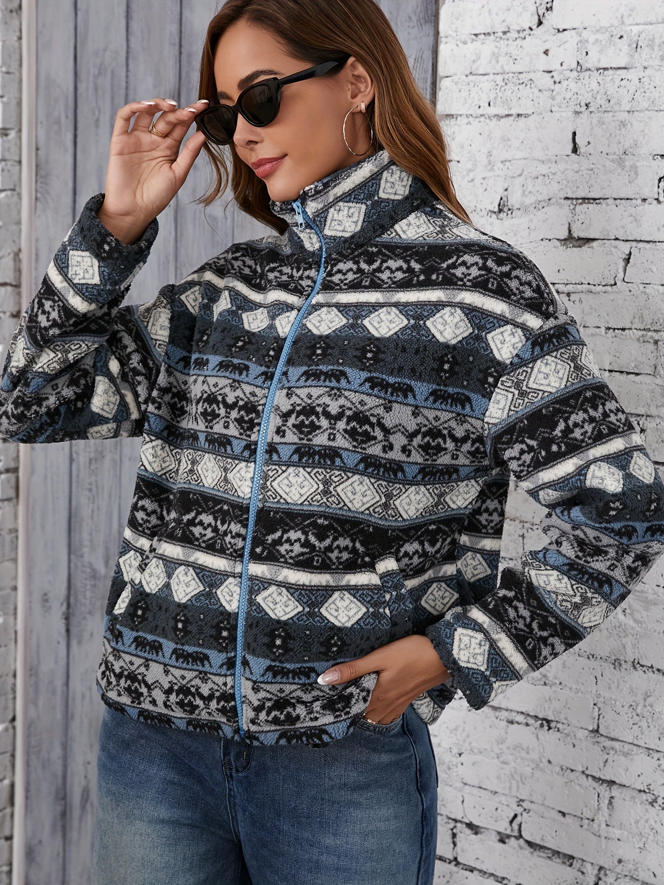 Eline | Tribal Print Fleece Jacket