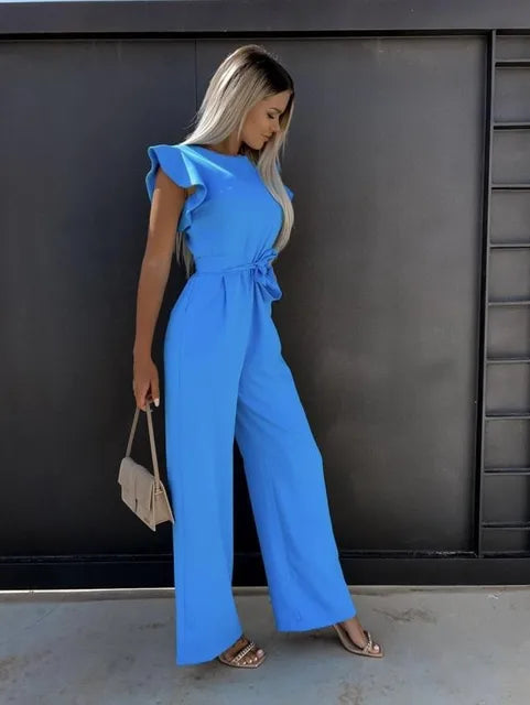 Eline | Ruffled Sleeve Jumpsuit with Belt