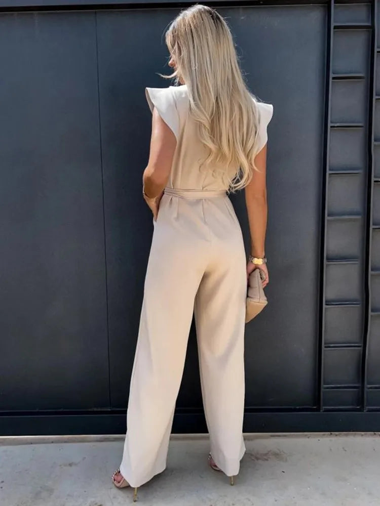 Eline | Ruffled Sleeve Jumpsuit with Belt