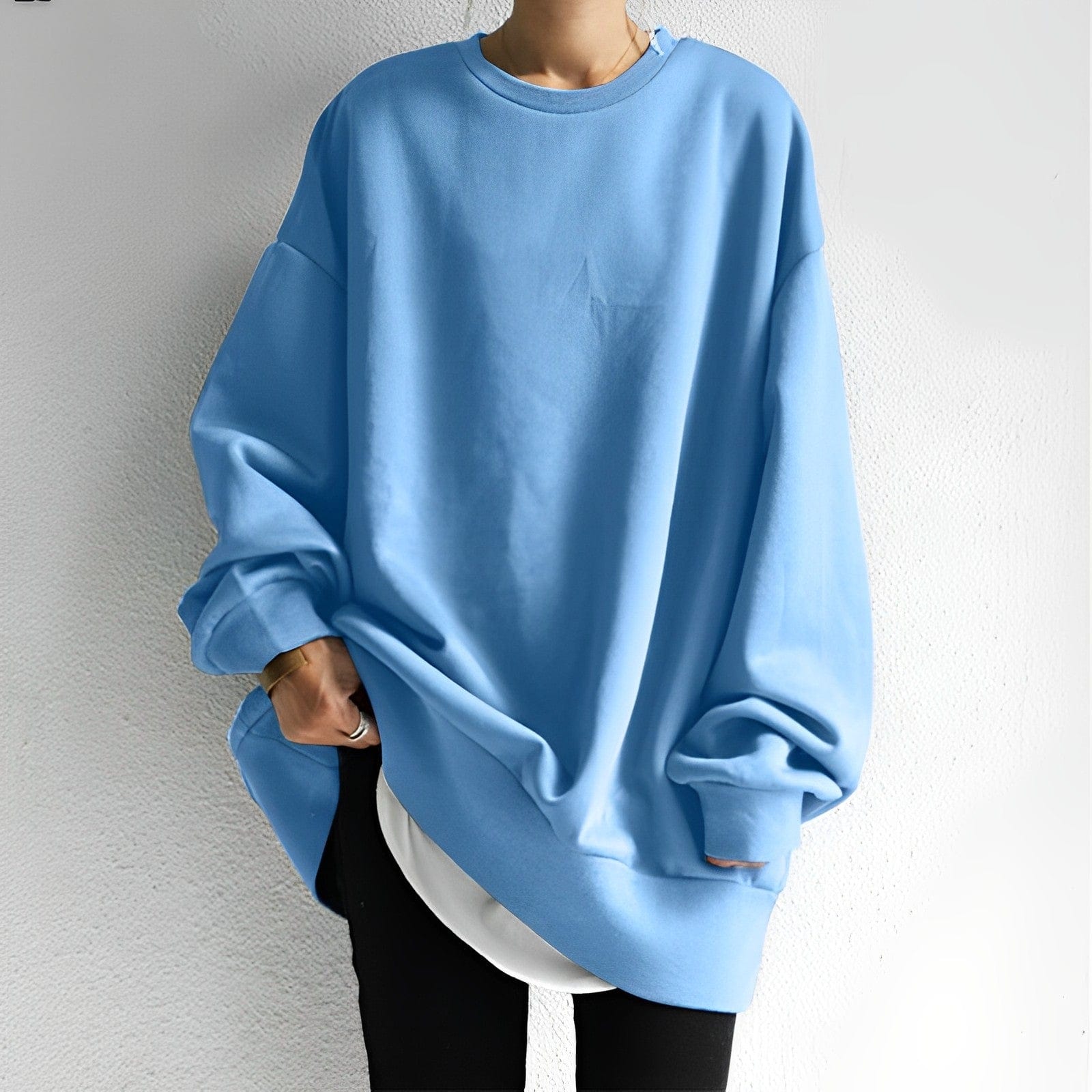 Plus-Size Women's Round Neck Long Sleeve Sweatshirt