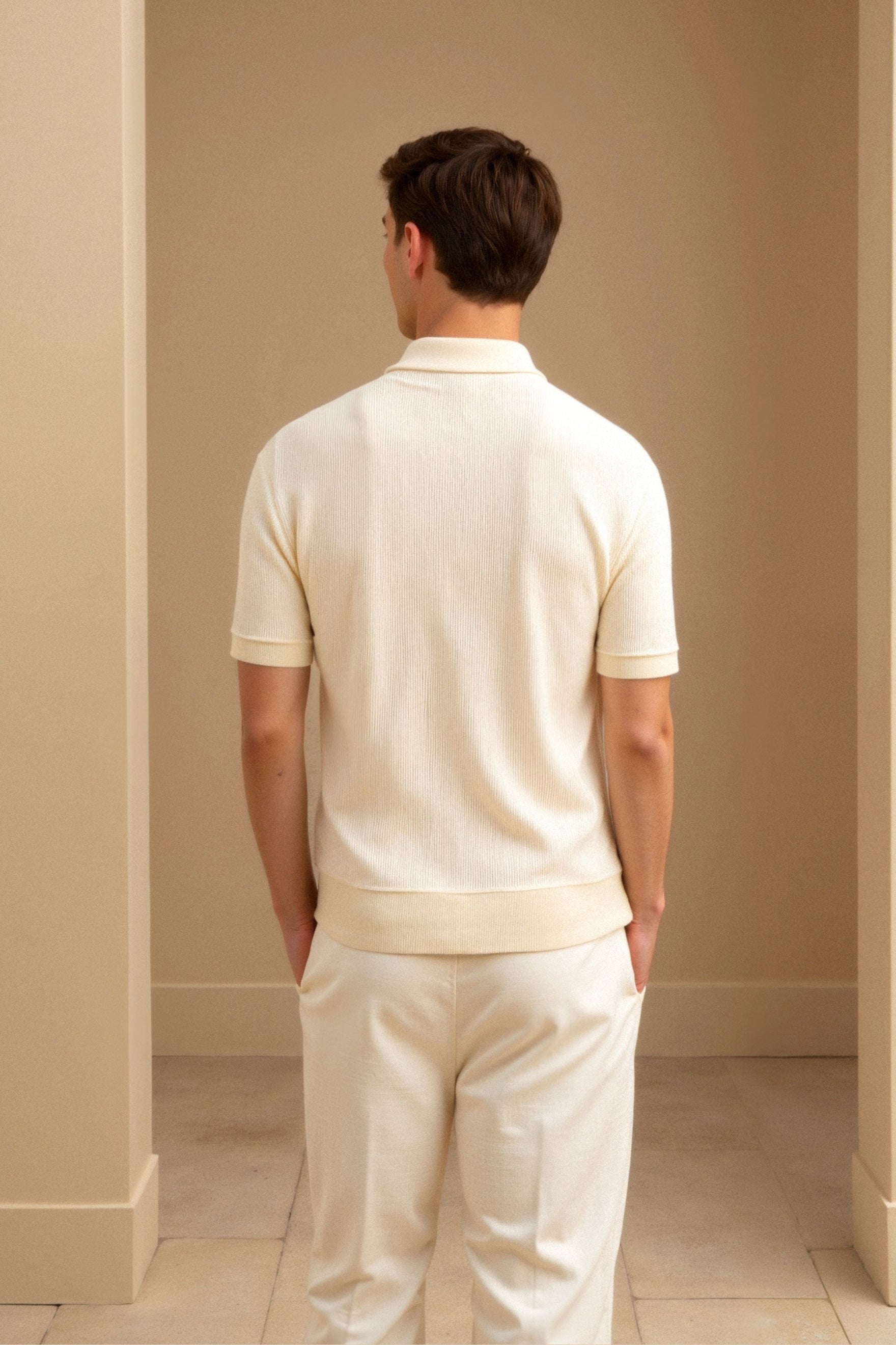 Emil | Textured Wool Polo T-Shirt