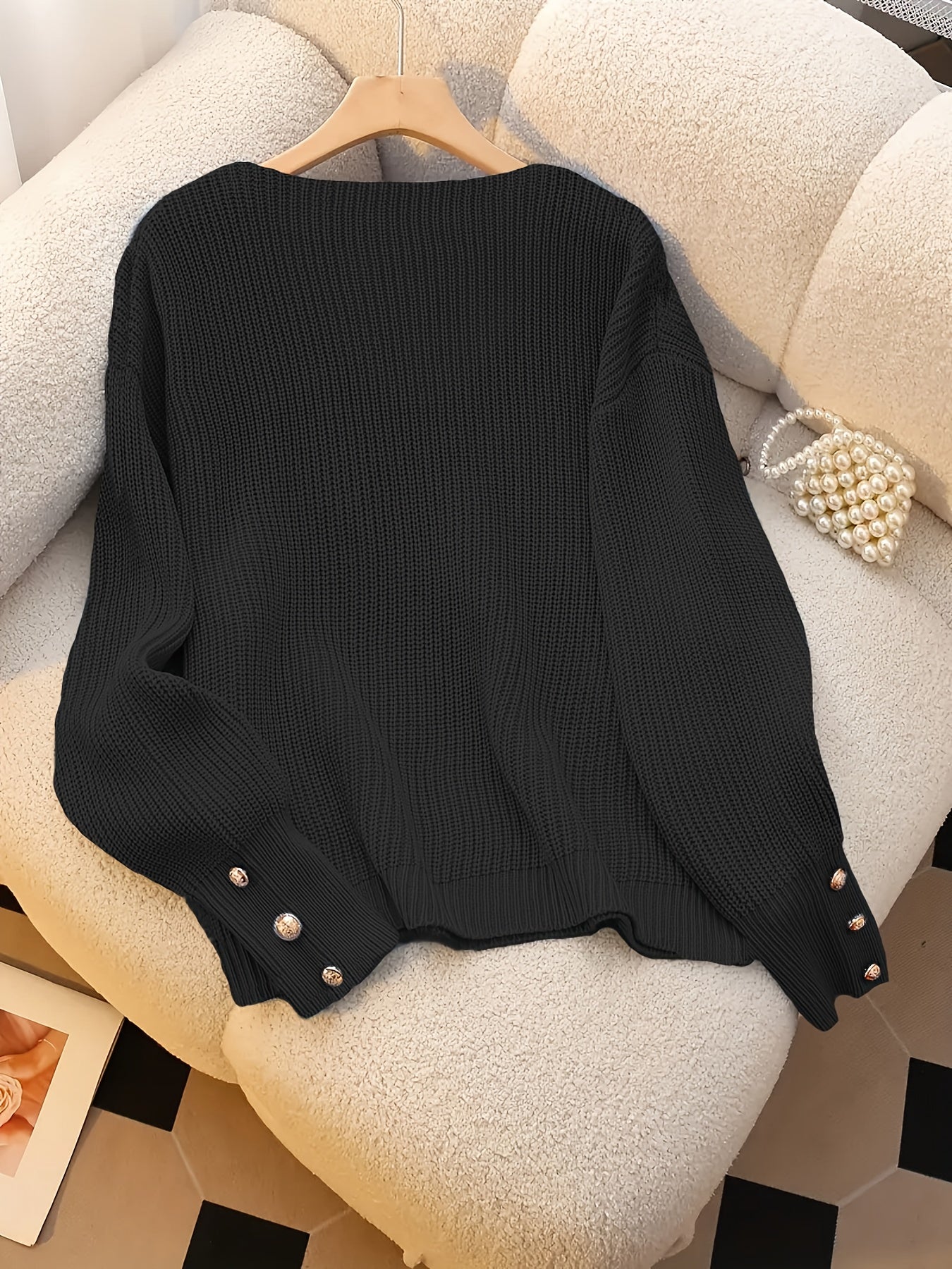 Emma | Stylish V-Neck Knit Sweater with Long Sleeves