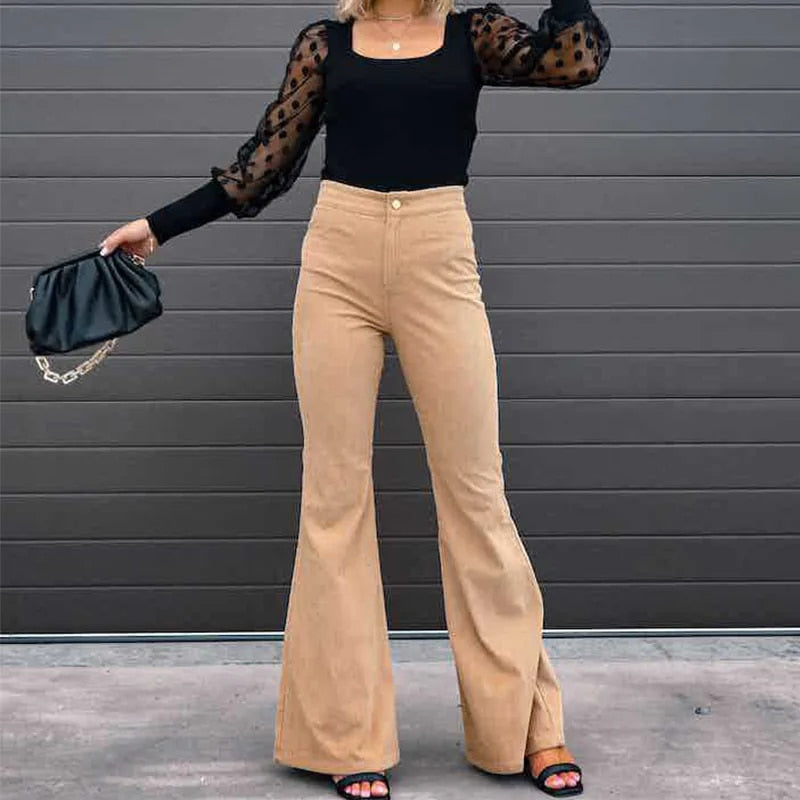 Erika | Women's High-Waisted Vintage Corduroy Trousers