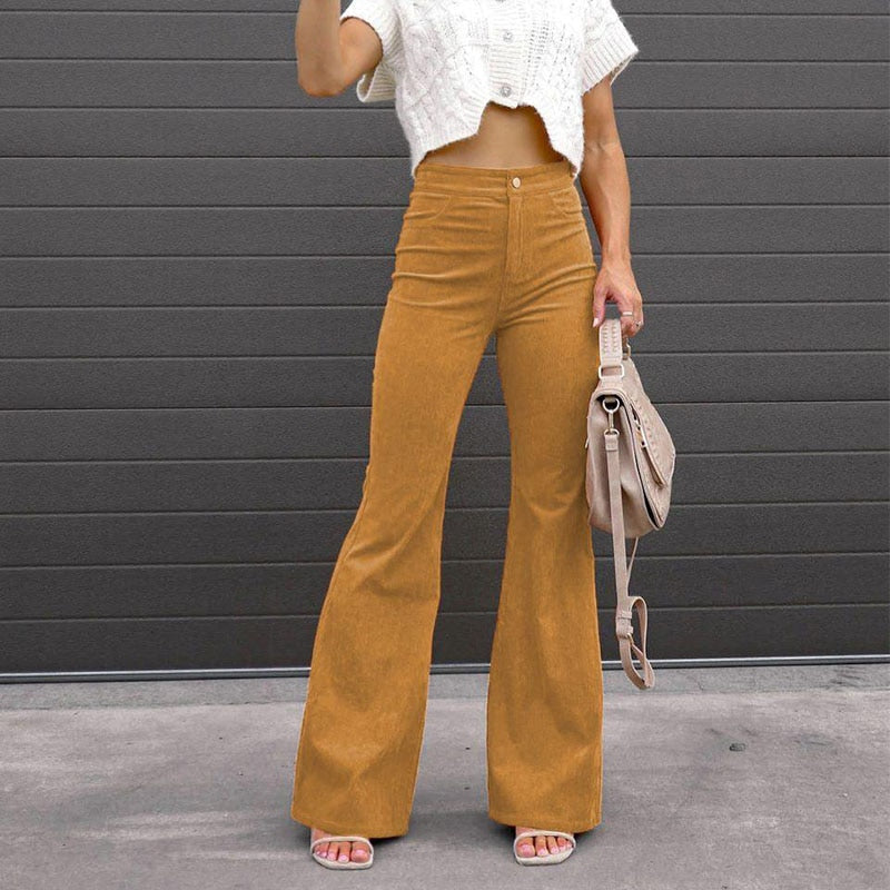 Erika | Women's High-Waisted Vintage Corduroy Trousers