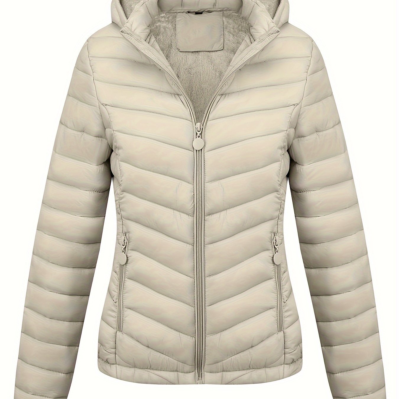 Fien | Angled Pocket Quilted Puffy Hoodie Jacket