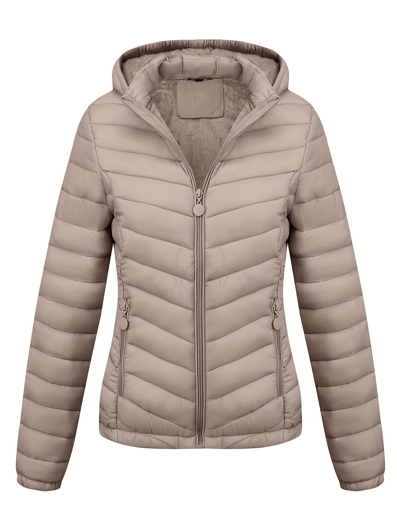 Fien | Angled Pocket Quilted Puffy Hoodie Jacket