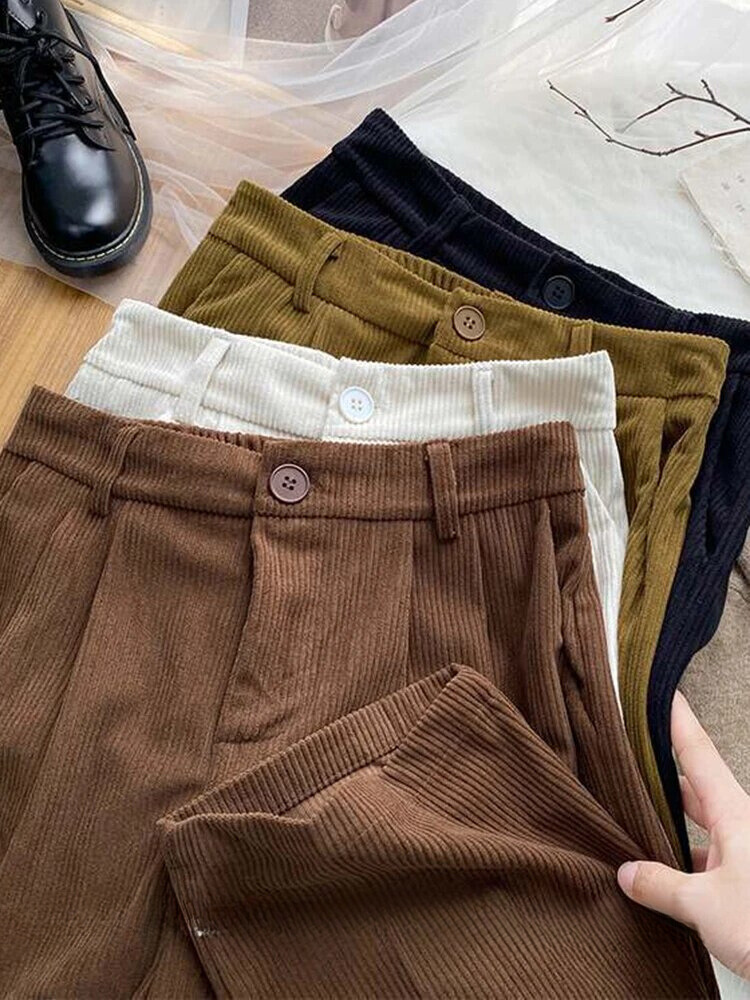 Fien | Women's Retro High-Waisted Corduroy Pants