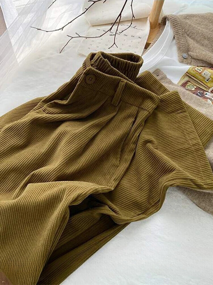 Fien | Women's Retro High-Waisted Corduroy Pants