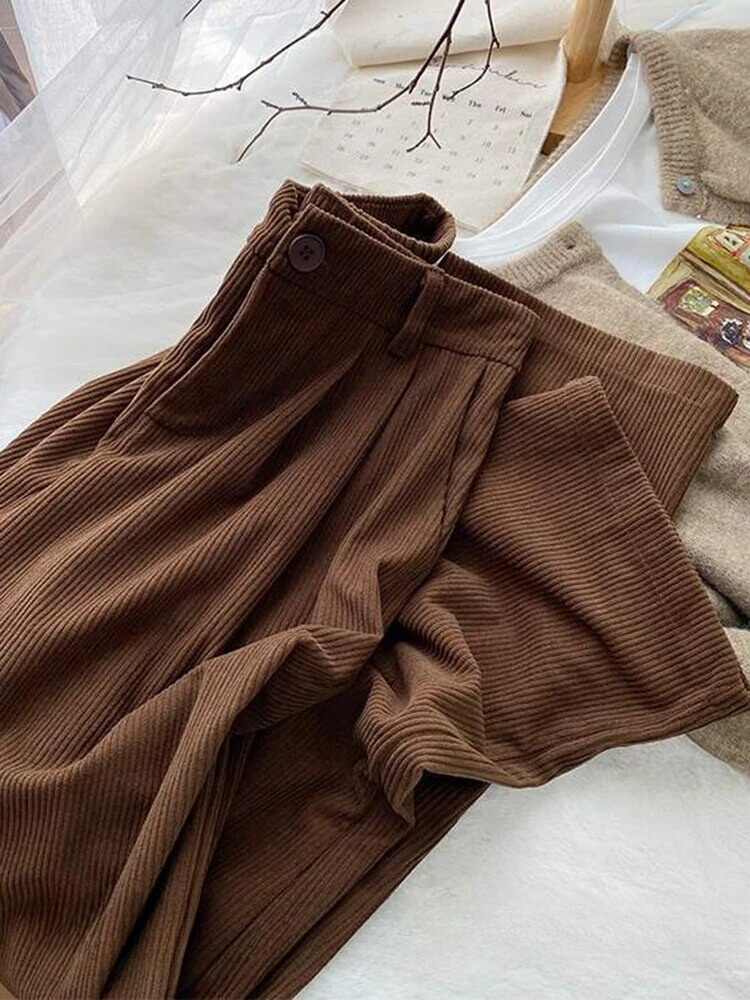 Fien | Women's Retro High-Waisted Corduroy Pants