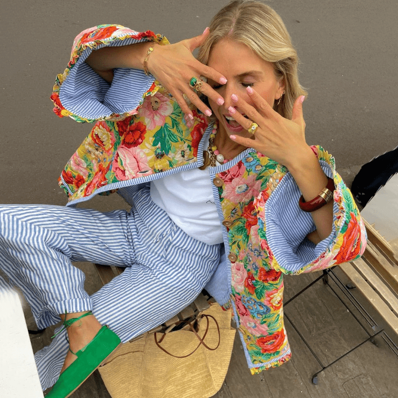 Floor | Stylish Women's Jacket | Comfortable & Unique Floral Print Design