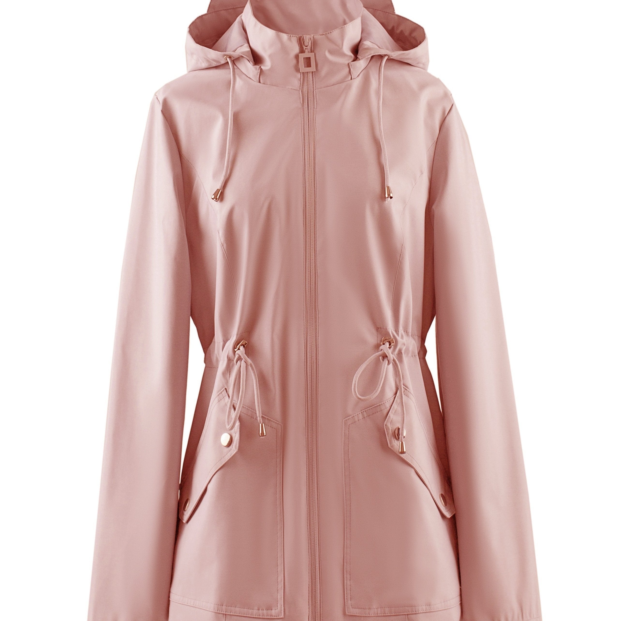 Waterproof Tailored Jacket with Hood for Spring and Autumn