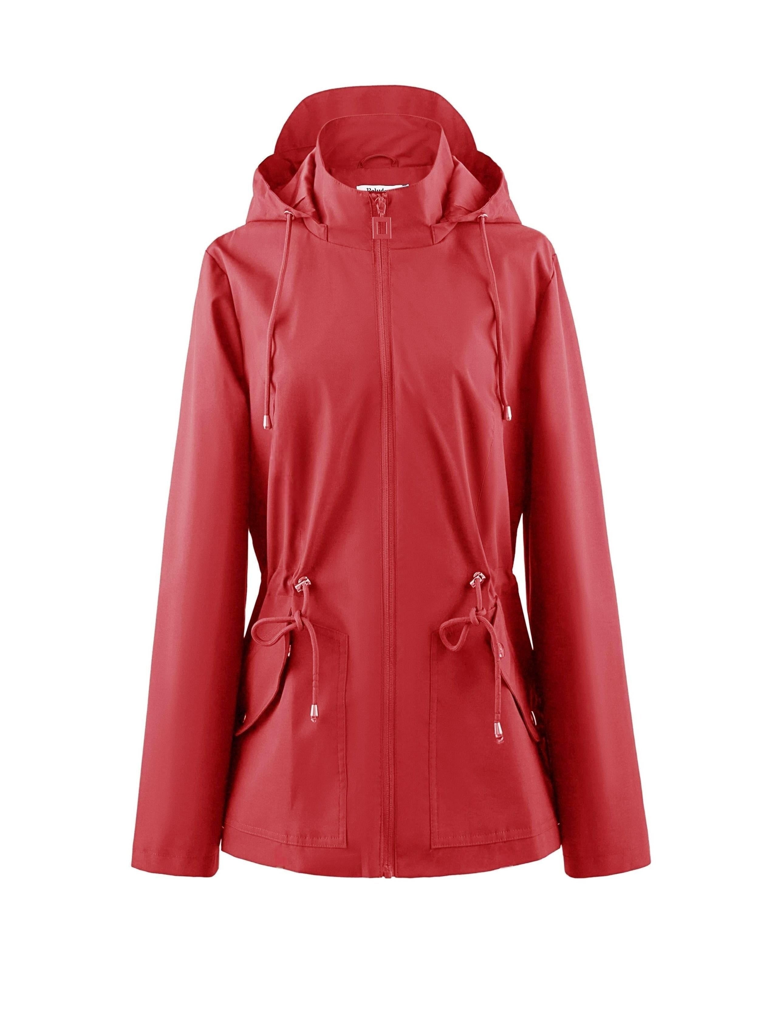 Waterproof Tailored Jacket with Hood for Spring and Autumn
