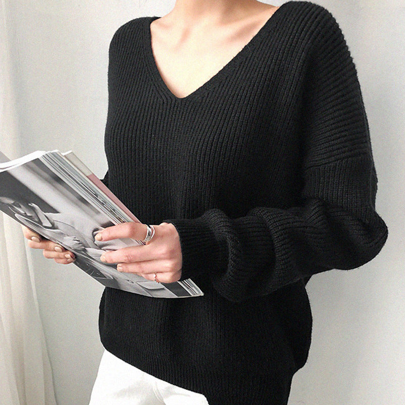Cozy V-Neck Knit Sweater