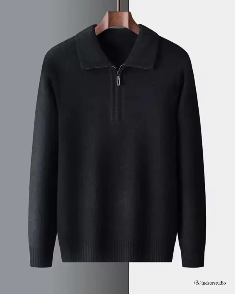 Gstaad Quarter-Zip Cashmere Sweater Black / M