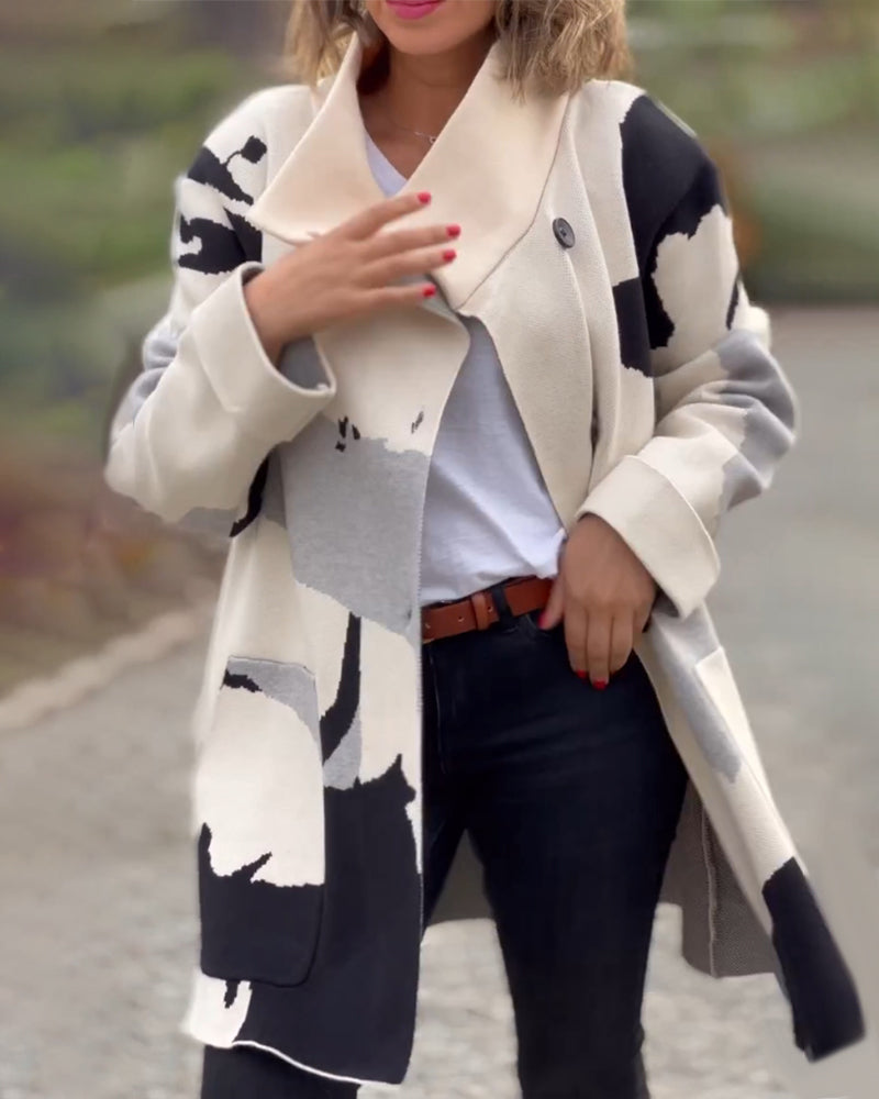 Trendy Long Sleeve Printed Jacket