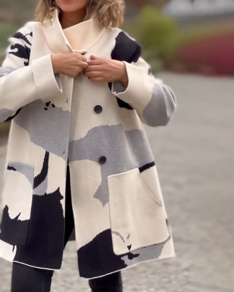 Trendy Long Sleeve Printed Jacket