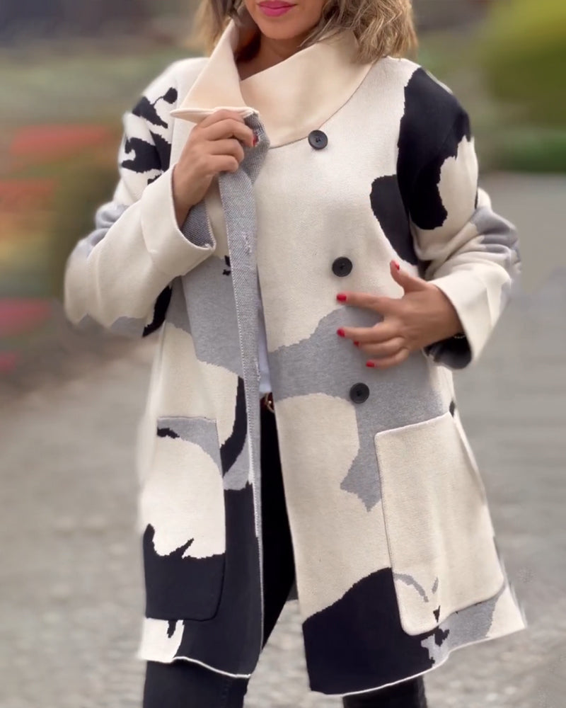 Trendy Long Sleeve Printed Jacket