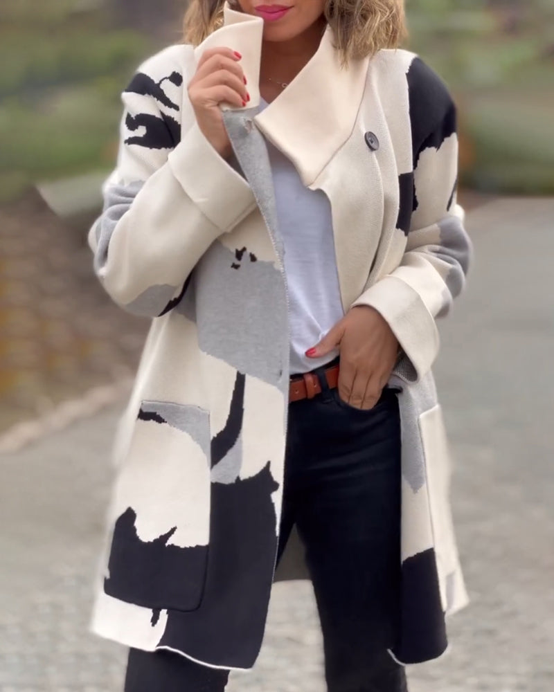 Trendy Long Sleeve Printed Jacket