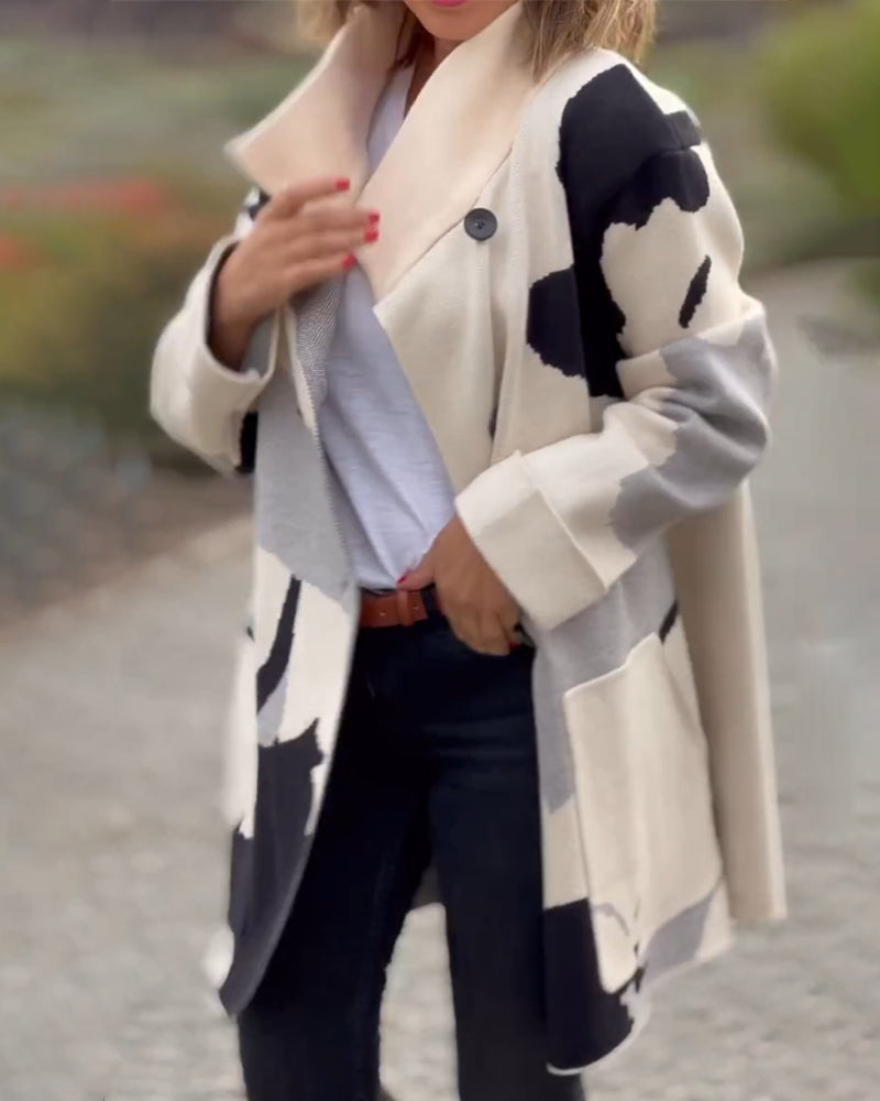 Trendy Long Sleeve Printed Jacket