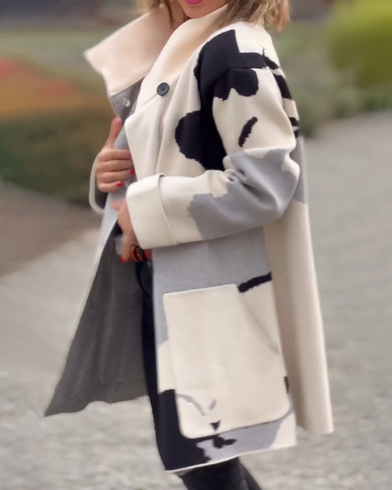 Trendy Long Sleeve Printed Jacket