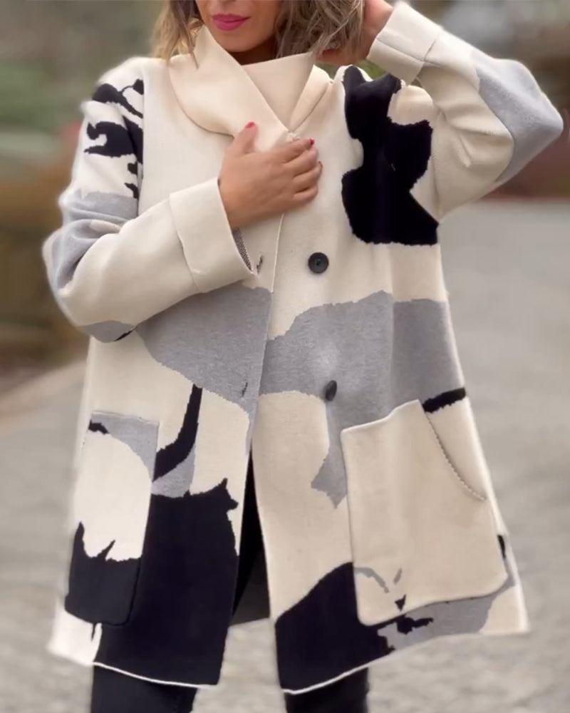 Trendy Long Sleeve Printed Jacket