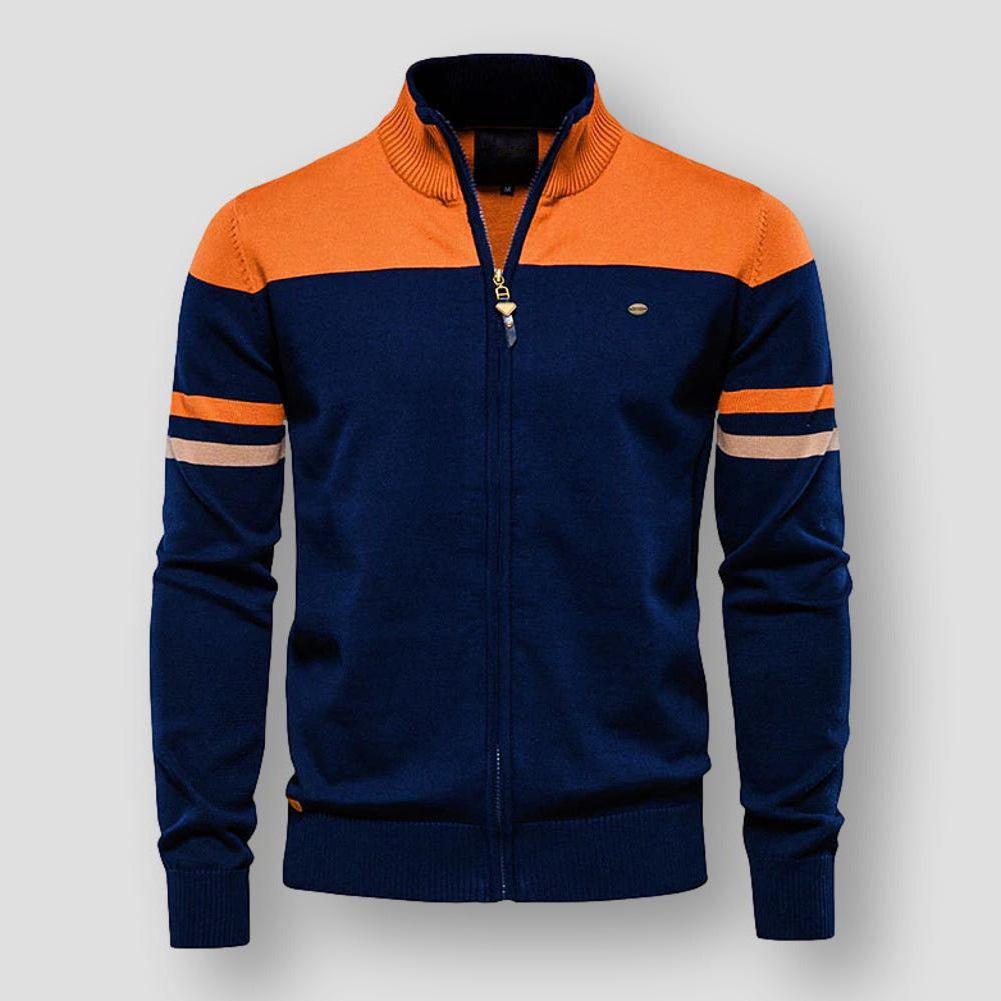 Hugo Men's Warm Zip-Up Cardigan with Collar