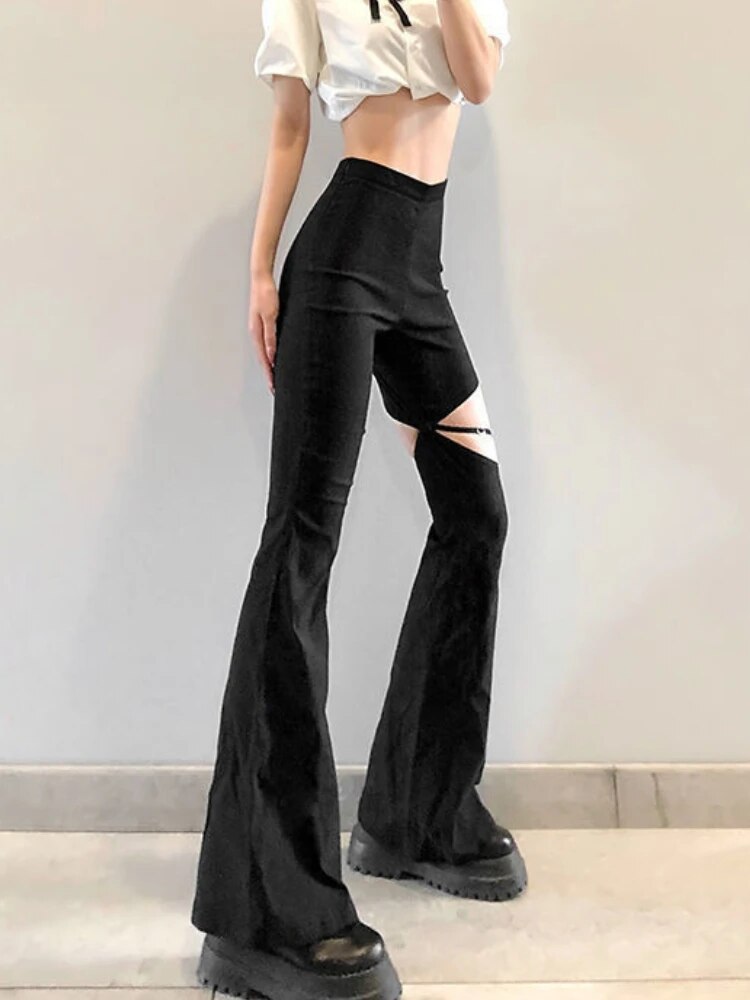 Ilaria | Women's Flared Slim Fit Trousers