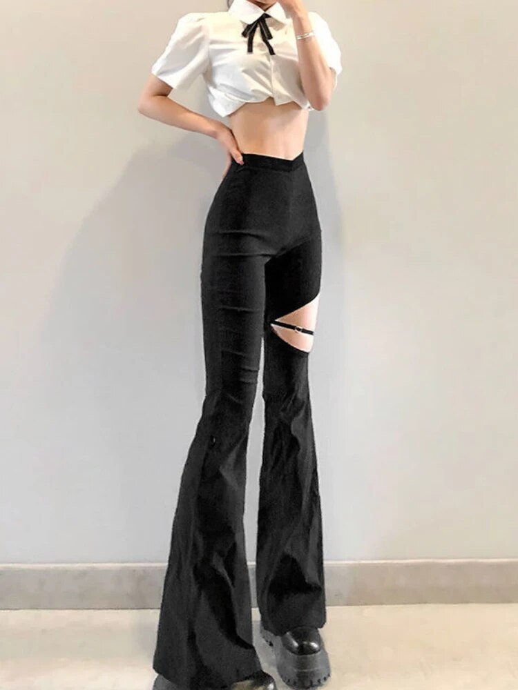 Ilaria | Women's Flared Slim Fit Trousers
