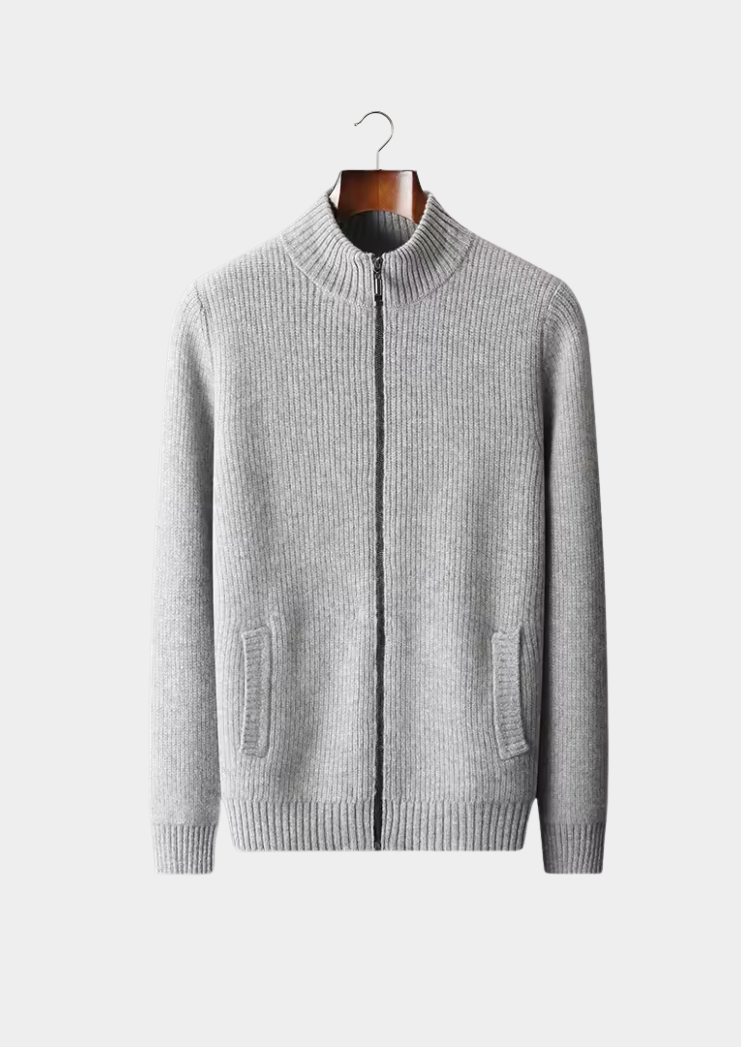Luxurious Extra-Fine Merino Wool Ribbed Cardigan