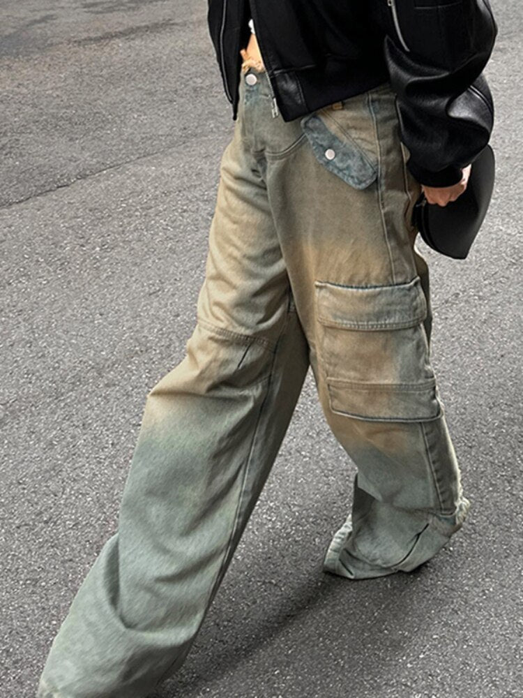 Jeanne | Women's Distressed Cargo Jeans