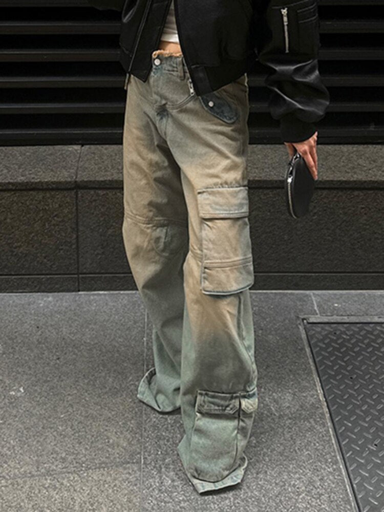 Jeanne | Women's Distressed Cargo Jeans