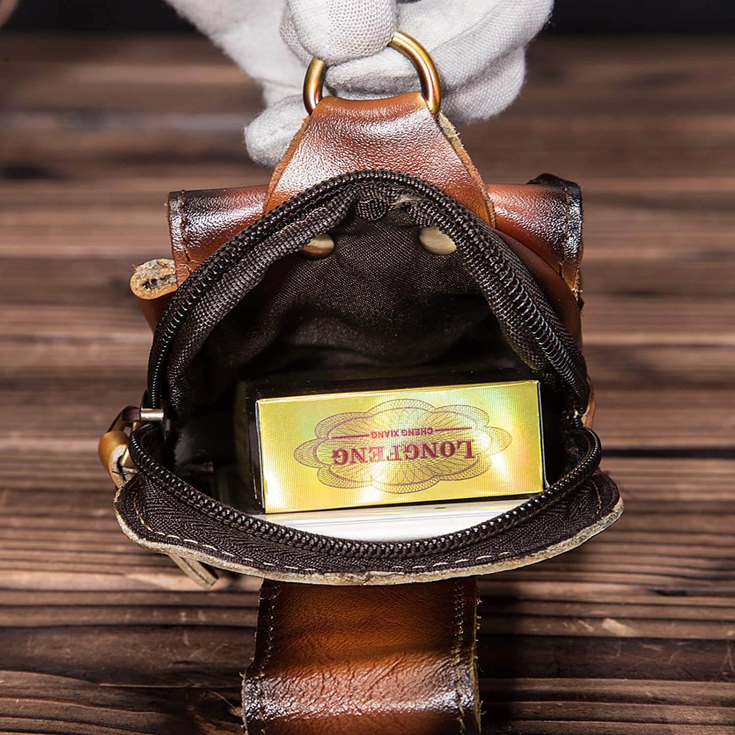 Lars | Men's Leather Hip Bag with Magnetic Closure & Adjustable Waist Strap