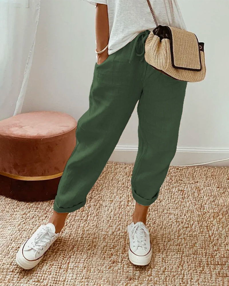 Laura | Cotton-Linen Blend Trousers