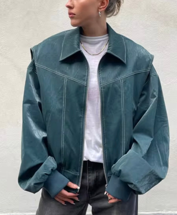 Linde | Classic Leather Bomber Jacket