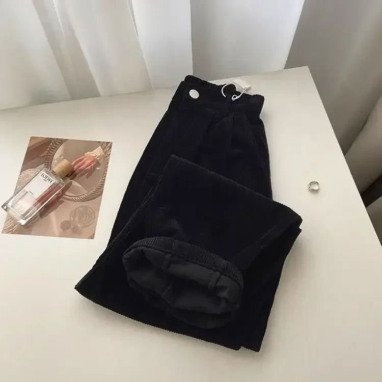 Loes | Women's High-Waisted Retro Corduroy Pants