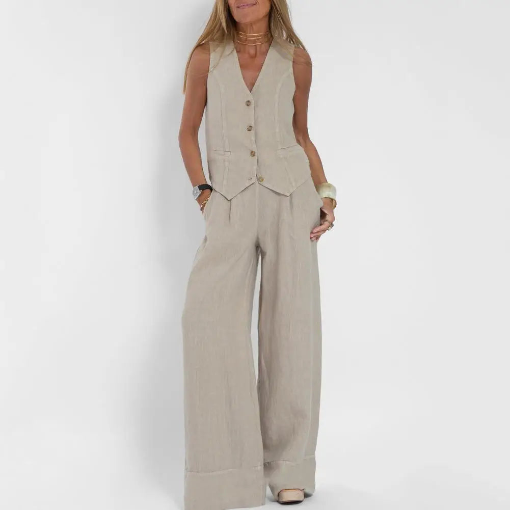Loïs | Chic Relaxed Ensemble (Cardigan & Trousers)