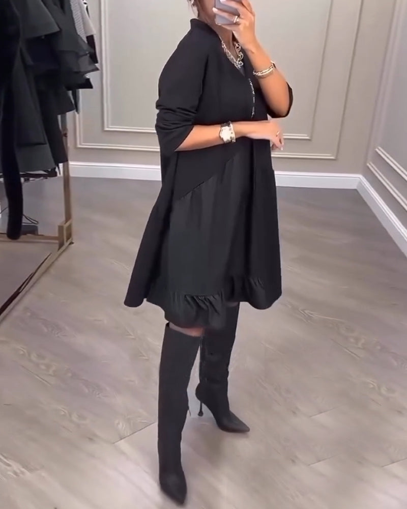 Lola | V-Neck Long Sleeve Artistic Dress