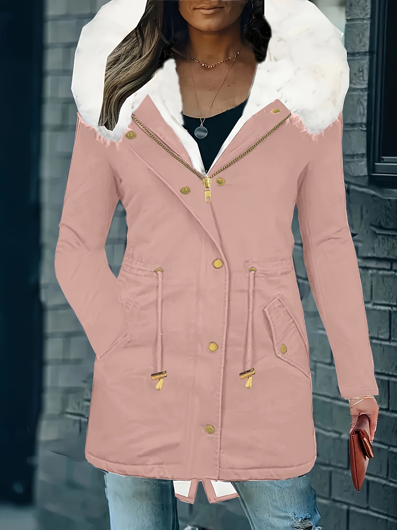 Lotte | Hooded Casual Jacket with Faux Fur Trim