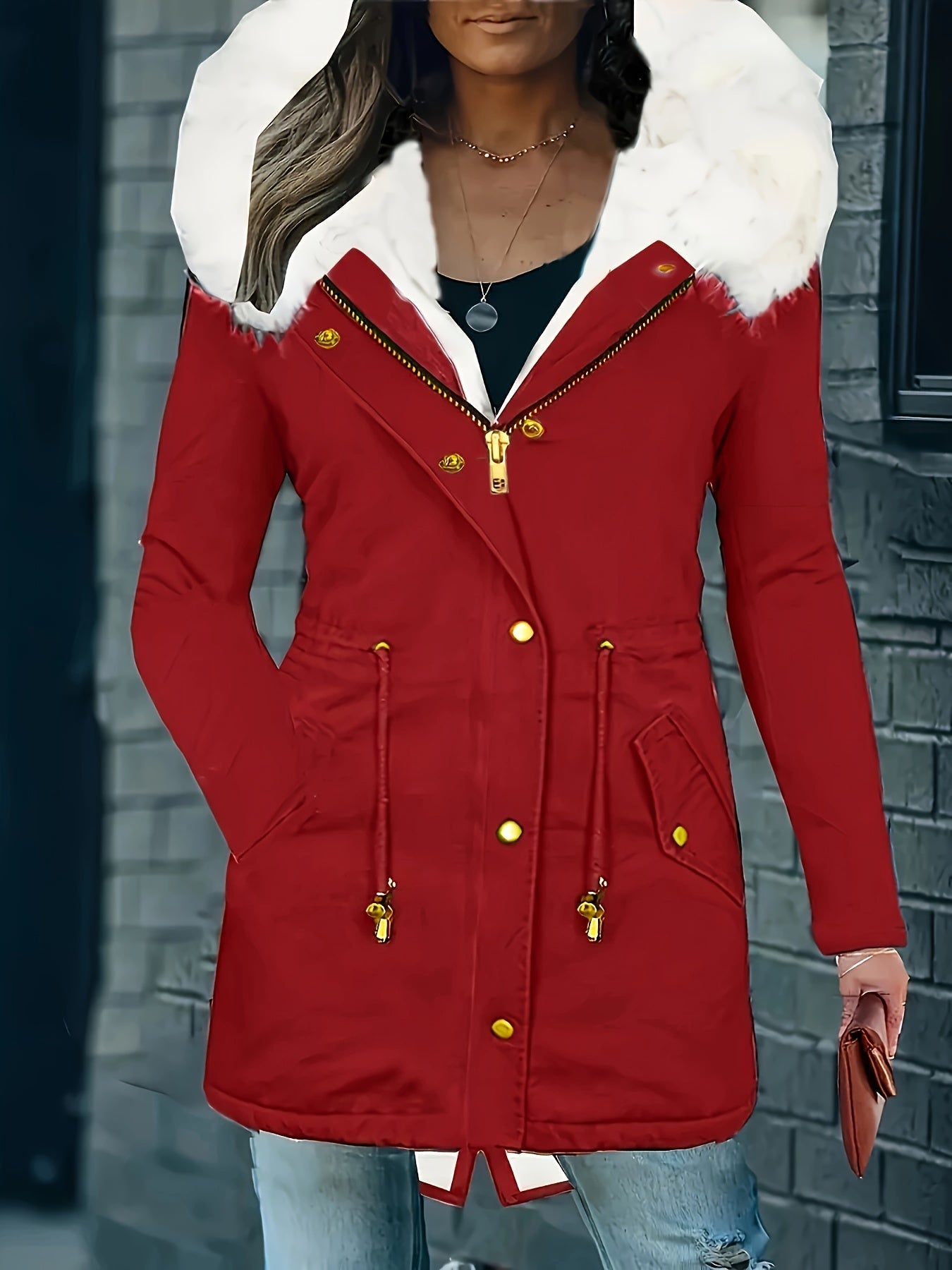 Lotte | Hooded Casual Jacket with Faux Fur Trim