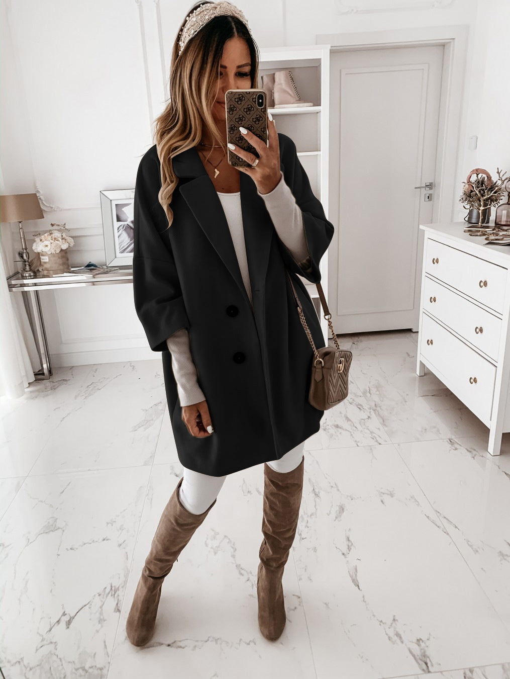 Lotte | Women's Cotton Coat with 3/4 Sleeves
