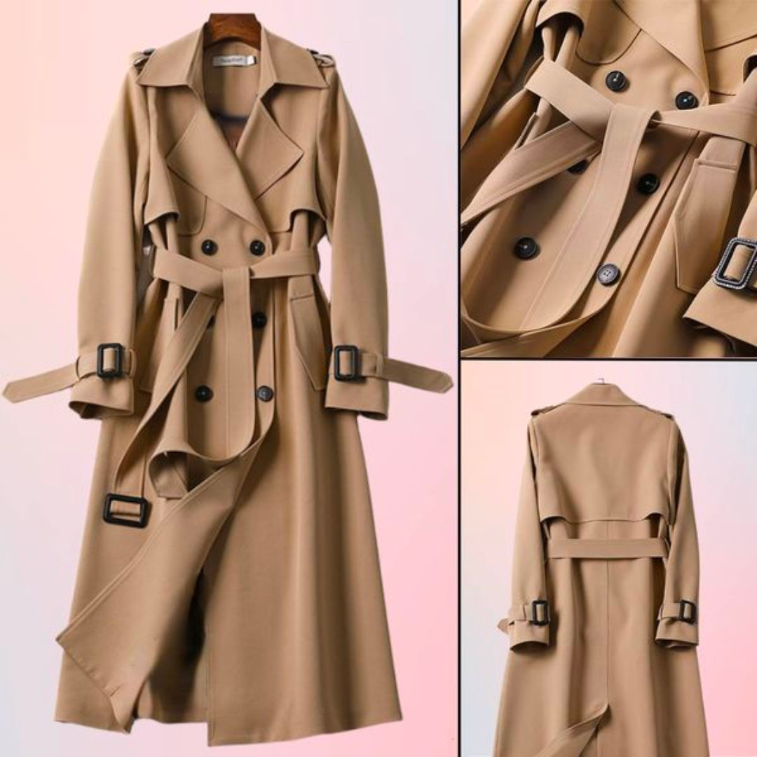 Lotte | Stylish Long Women's Coat with Double Buttons