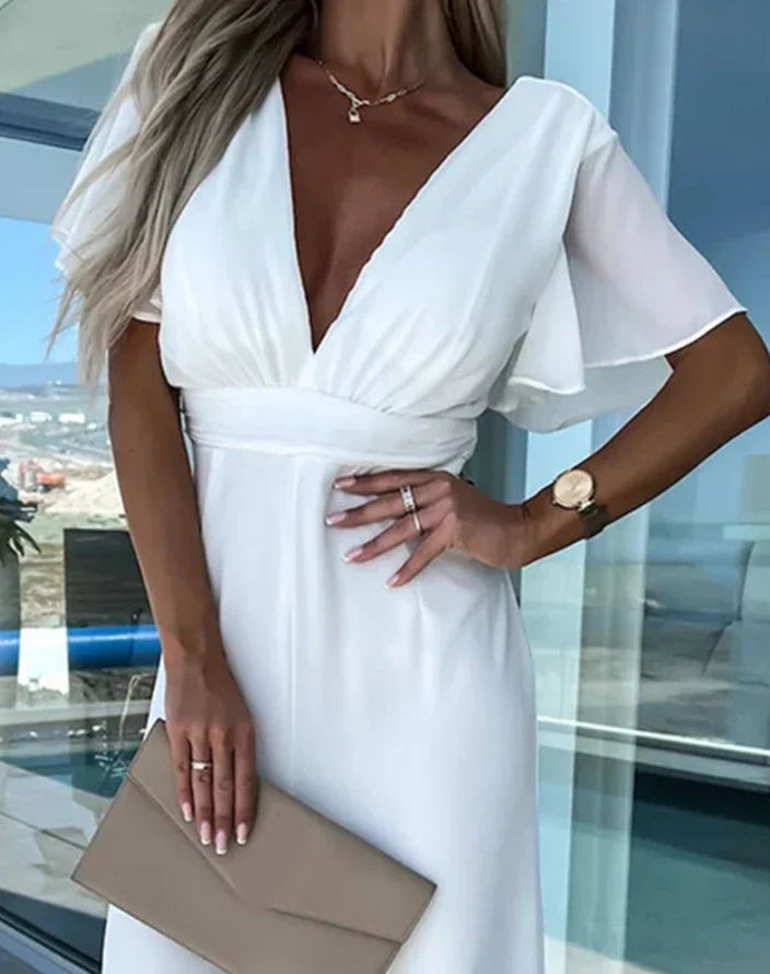 Lotte | Ruffled Sleeve Wide-Leg Jumpsuit