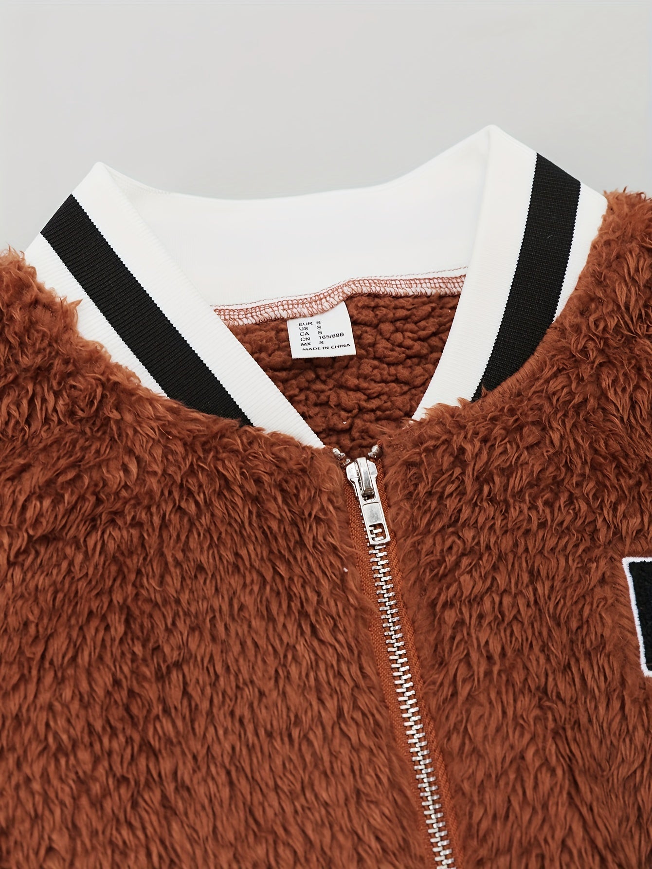 Lotte | Teddy Bomber Jacket Featuring Letter Print