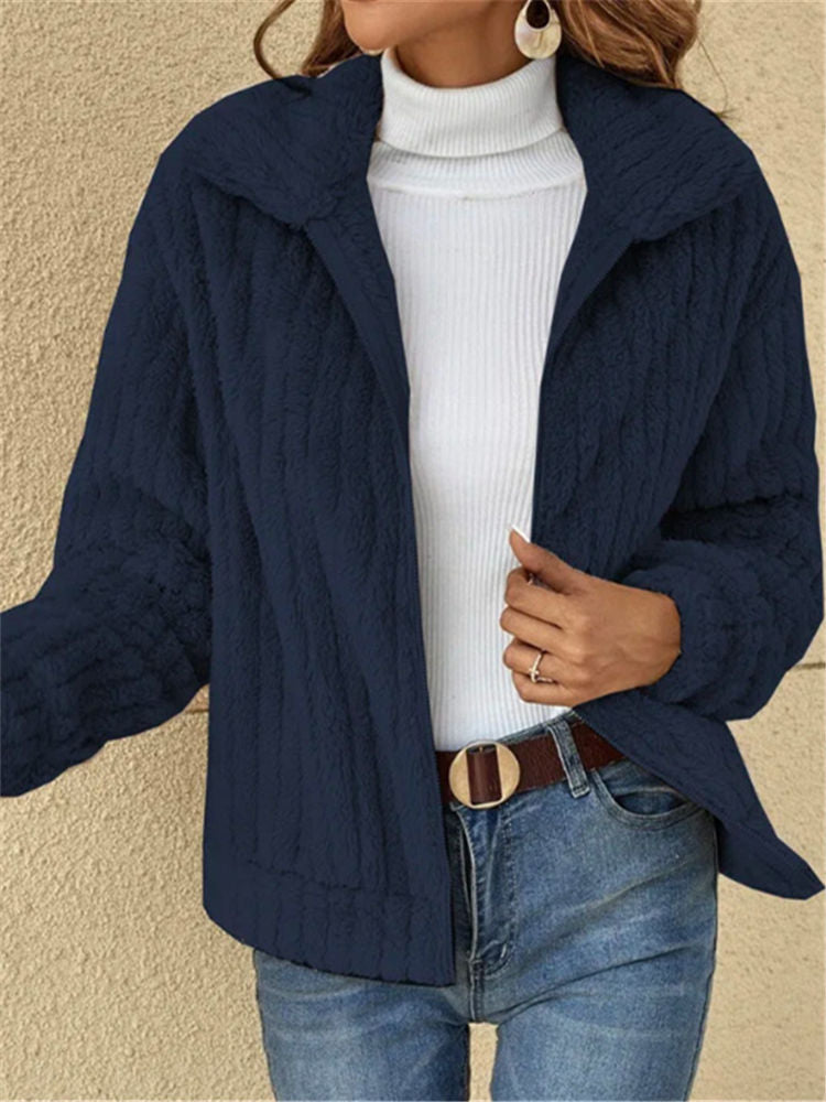 Lou | Zip-Up Striped Thick Fleece Jacket