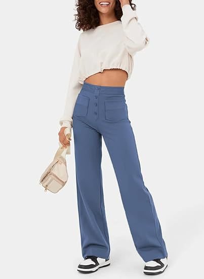 Luus | Chic High-Waisted Elastic Casual Pants