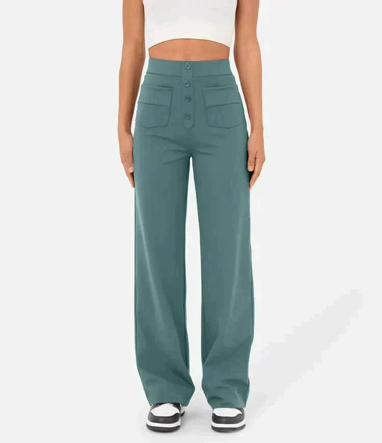 Luus | Chic High-Waisted Elastic Casual Pants