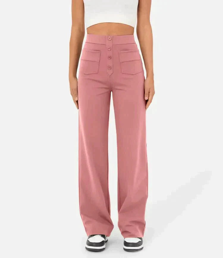 Luus | Chic High-Waisted Elastic Casual Pants