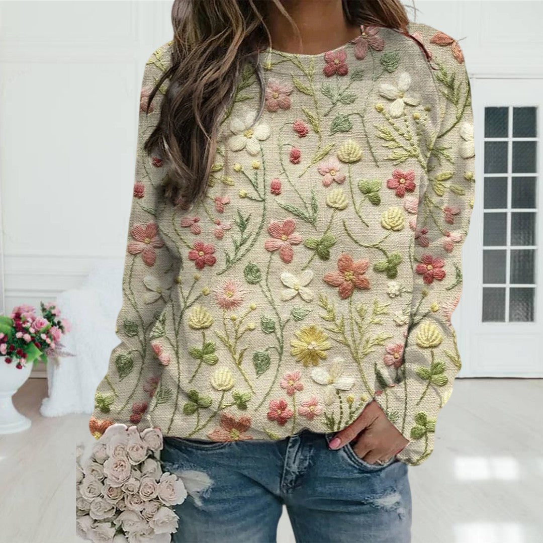Margaret | Women's Jumper Featuring Embroidered Floral Design