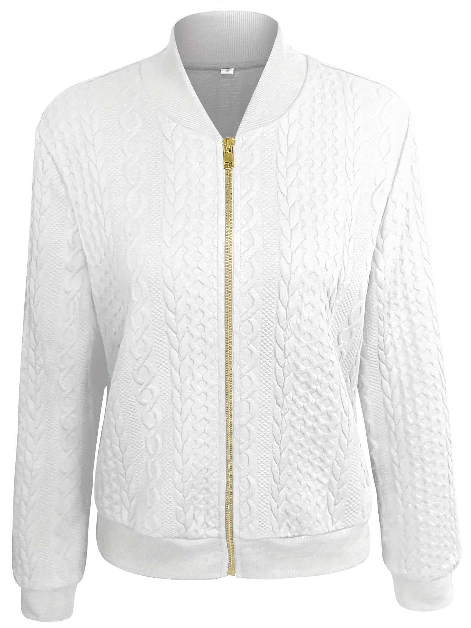 Nina | Textured Casual Bomber Jacket with Zip Closure